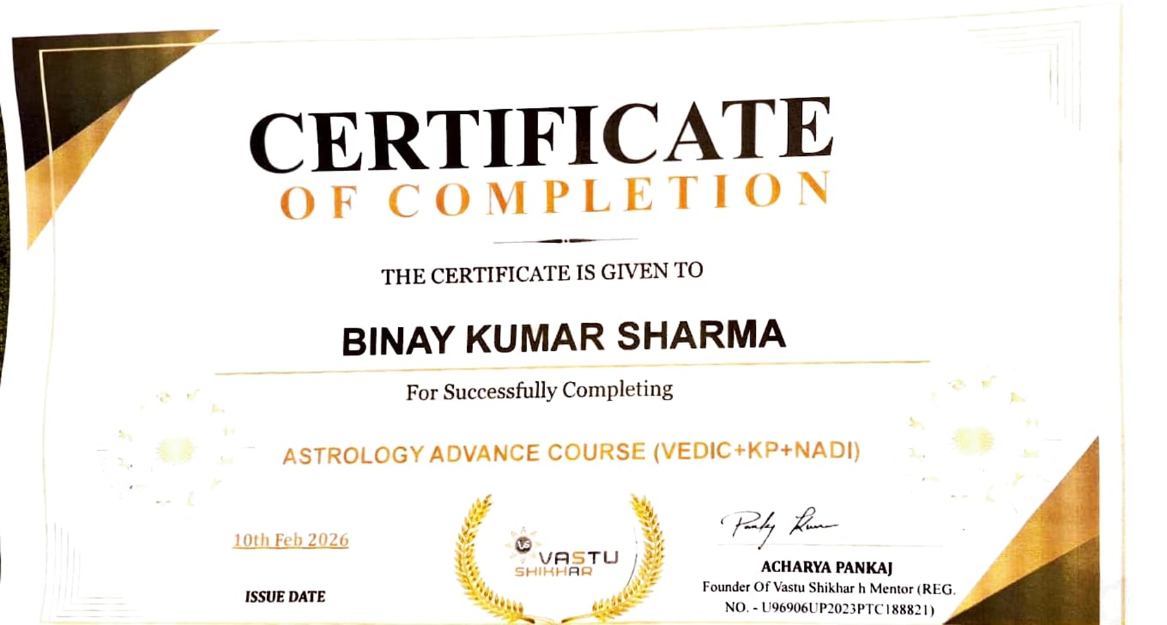 Astrology advanced course certificate preview